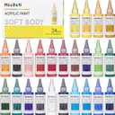 MEEDEN Soft Body Acrylic Paints Set: Matte Finish 24 Colors x 60ml/2oz Fluid Acrylic Paints for Art Painting on Canvas Wood & Glass for Students Adults Artists