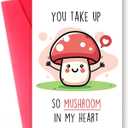 3 x Funny Mushroom Valentines Day Card, Romantic Pun Gift for Him, Her, Boyfriend, Girlfriend, Husband, Wife, Cute Love Greeting Card for Couples, Perfect for Anniversary or Birthday (WY-168)