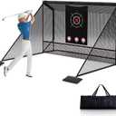 10x7ft Golf Hitting Practice Net with Dual Side Net Barriers & Durable Heavy Duty Steel Frame, Golf Nets Backyard Driving, Chipping & Swing Training for Indoor&Outdoor, 107FT