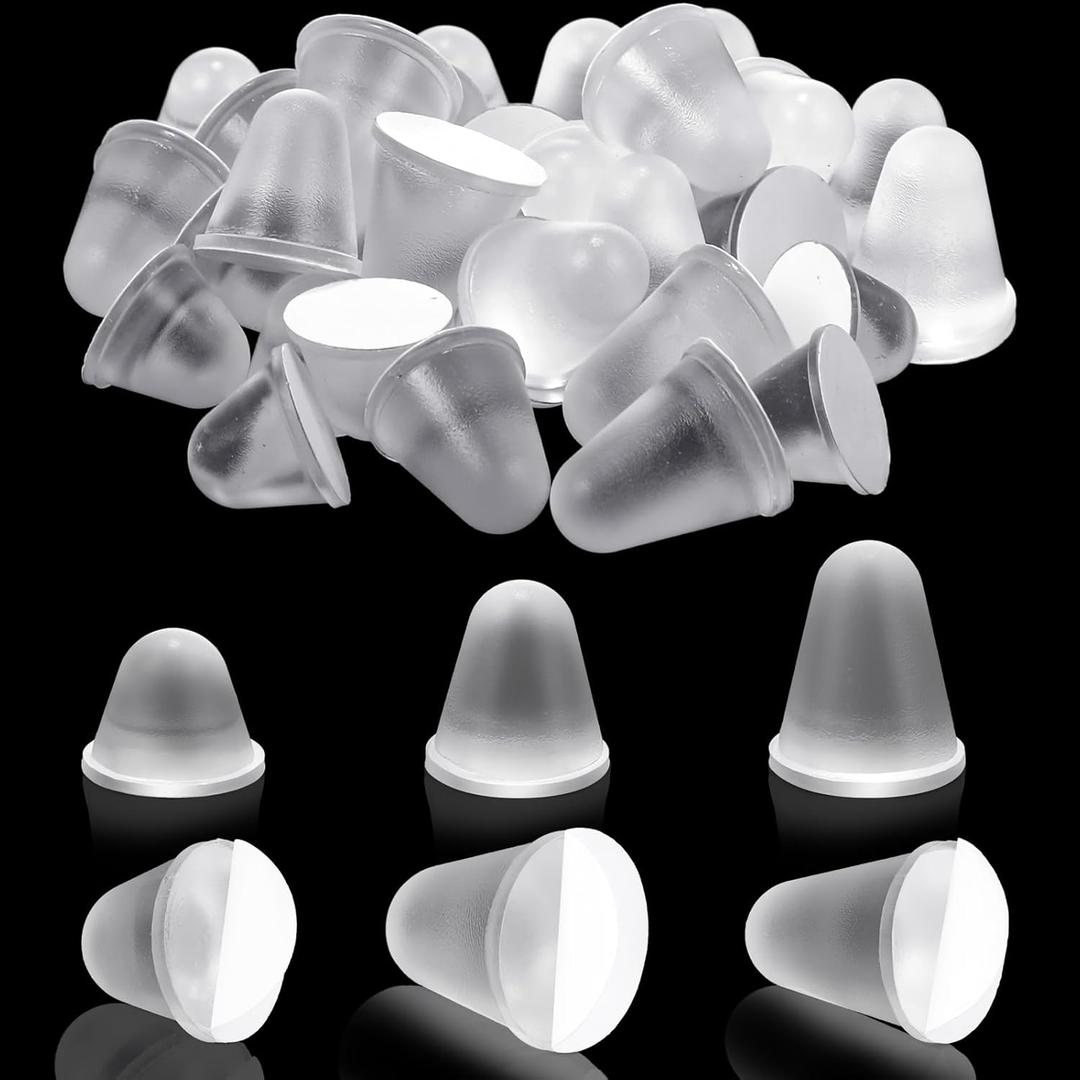 Pangda 32 Pcs Cone Shaped Clear Rubber Bumpers Self Adhesive Rubber Feet Spacers Conical Clear Bumpers Pad for Computer Audio Equipment Cutting Boards Picture Frames Cabinet Door 3 Sizes