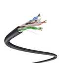 DRIPSTONE CAT 6 Direct Burial Bulk Ethernet Cable 500ft, Solid CCA (Black)