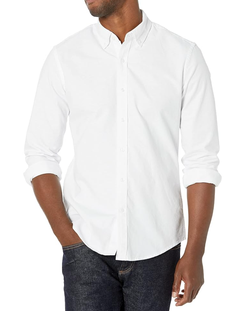 Amazon Essentials Men's Slim-Fit Long-Sleeve Oxford Shirt L