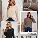 Ficerd 3 Pack Women's Long Sleeve Shirts, Cotton Crew Neck Tunic Tops Casual Loose Fit Pullover Sweatshirts Curved Hem Shirts (XL)