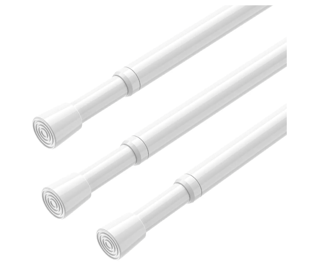 AIZESI Spring Tension Rods Adjustable 26 to 39 inch Tension Curtain Rod Small Tension Rod No Drilling Expandable Spring Loaded Curtain Tension Rod,Suitable for Doors and Windows 28 to 36 inch