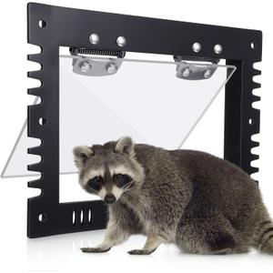 MorningRo 1 Pack 11.8" x 9.5" x 0.8" Large Raccoon One Way Excluder Door Inimitable Outside Live Trap Raccoon Repellent Dog Proof Eviction Possum Trap for Attics Home Farms