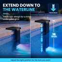 Solar Pool Light for Inground Pools Only, 56 LEDs 3-Sided 180 Wide Glow, Remote Control, 10 Colors 4 Modes, 3 Brightness Levels, Extendable Underwater Effect, IP68 Waterproof, 2 Pack