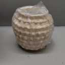 DN DECONATION Beige Rustic Farmhouse Vase, 8.2 Inch Textured Boho Vase for Home Decor, Cement Decorative Flower Vases with Rope Knots for Living Room, Table Centerpiece, Shelf, Mantel Decoration