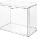 Attelite Clear Acrylic Display Case,Display Storage Box Countertop with Magnetic Door,Stackable Dustproof Protection Showcase for Action Figures,Collectibles (Big 1pack)