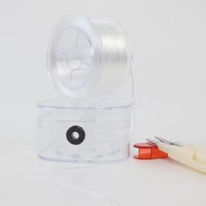 Elastic Cord for Bracelets, 0.8 mm Flat Stretchy Bracelet String, 110 Yards Elastic String for Jewelry Making with Organizing Case and Scissors (White)