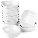 MALACASA 5 oz Porcelain Dip Bowls Set, 12 Pack Small Ramekins, Dipping Sauce Dishes, Stackable Tiny Ramekins for Pudding, Souffle, Brulee, Dessert, Snack, Charcuterie Boards accessories, Oven Safe