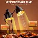 2-Head Heat Lamp for Food - 500W Commercial Food Warmers, Black