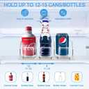 Drink Organizer For Fridge, Adjustable Self Pushing Drink Dispenser for Refrigerator Organizers and Storage, Automatic Fridge Drink Organizer, 3 Rows, 14.96" D - Holds up to 15 Cans