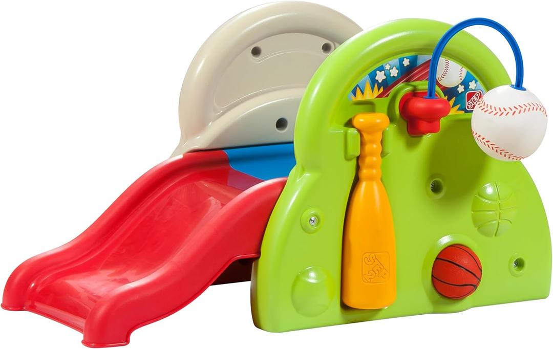 Step2 Sports-Tastic Activity Center, Toddler Sports Playset, Indoor/Outdoor Slide, Play Gym Includes Bat & Balls, Made of Durable Plastic, For Toddlers 1+ Years Old