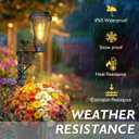 2Pcs 7.9 Inch Solar Lights Planter Dual-Sided 3000K Warm White Lighting, 2 in1 (Wall/Stand) Flower Pots, Auto on/Off IP65 Solar Post Light with Planter Waterproof for Yard, Patio, Porch, Pathway Decor