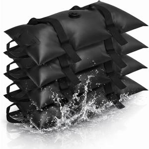 Umbrella Base Water Weight Set of 4, Patio Fillable Water Bags for Weight, Heavy Duty Furniture Outdoor Weights to Hold Down Umbrella Stand Patio Garden Backyard Black (4-PCS)