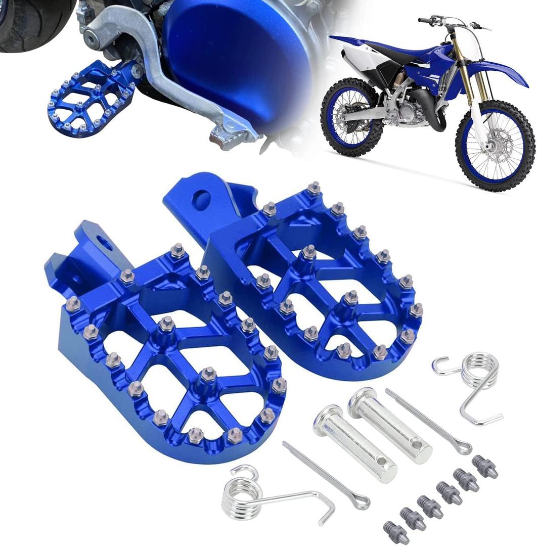 AnXin Foot Pegs Motorcycle Universal CNC Footpeg for PW TTR YZ 50-125cc MB200 Mini Bike SSR Apollo RFZ TaoTao Lifan Kayo Coolster Pit Bike - Blue