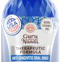 GuruNanda Healthy Gums Mouthwash for Gingivitis & Bleeding Gums Antigingivitis Oral Rinse with 0.05% CPC Alcohol-Free, Fluoride-Free Plaque Control Wild Mint, 16 oz