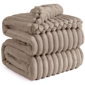 Bedsure GentleSoft Brown Throw Blanket for Couch - Cozy Soft Fleece Blankets for Women, Cute Small Throws for Girls, Mocha Meringue, 50x60 Inches