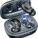 Sleep Earbuds, Mini ANC Wireless Earbuds Bluetooth 5.4 Headphones Deep Bass Stereo, 48H Playtime Ear Buds, 4 ENC Noise Cancelling Mic, IP7 In Ear Earphones for Side Sleepers,Touch Control, black