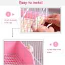 kathson Large Rabbit Litter Box Bunny Corner Toilet Box Potty Trainer Bigger Pet Pan Small Animal Cage Toilet Bedding Box Fanshaped for Adult Guinea Pigs Chinchilla Ferret Galesaur
