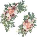 Finphoon Pink Wedding Arch Flowers Set of 2, Artificial Wedding Arch Floral Swag Arrangement for Reception Backdrop Decoration, Bridal Shower, Baby Shower, Photo Backdrop Decorations