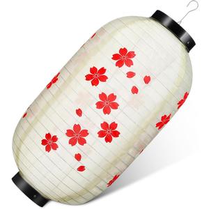 OSALADI Japanese Style Hanging Lantern Cherry Blossoms Silk Lantern Chic Ceiling Pendant for Outdoor Party Home and Garden Decor 17.71 X 9.84 X 9.84 in