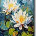Lotus Flower Wall Art Abstract Lotus Pictures Watercolor Floral Canvas Painting Prints Zen Wall Decor for Bathroom Meditation Decor 12x16 inch Unframed