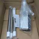 Floor Scrub Brush with Long Handle, 3 in 1 Scrape and Heavy-Duty Stiff Bristle Scrubber Brush for Cleaning Shower Bathroom, Patio, Pool, Garage, Kitchen, Wall and Deck (White, 1 Pack)