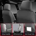 Wrangler Seat Covers 2007-2017 Front Pair, Waterproof Leather Interior Sets with Lumbar Support Custom Fit for Jeep Wrangler JK 2/4 Door Unlimited Sahara/Sport/Rubicon X 392 Willys, Gray