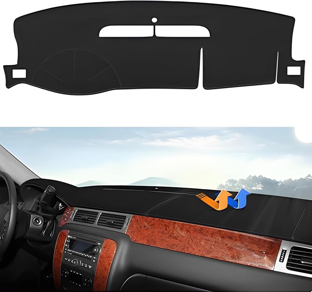 Car Dashboard Cover Dash Cover Mat Pad Accessories Fit for Chevy Chevrolet Silverado 1500 LT/WT 2007-2013 2500 HD / 3500 2007-2013 (for Chevrolet)