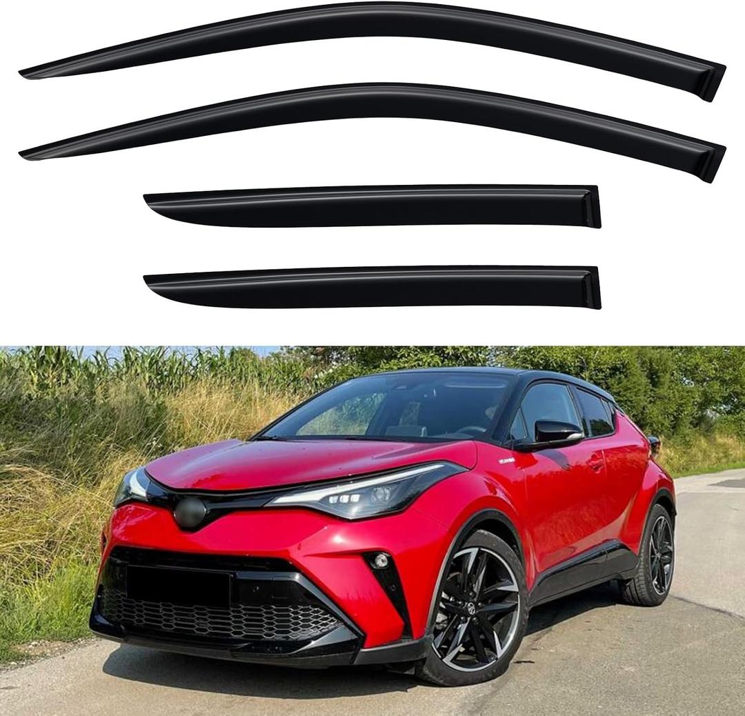 Window Visors Rain Guards for 2018-2024 Toyota CHR/C-HR, Out-Channel Window Vent Wind Deflectors Visors Shades