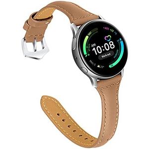 JOYOZY Leather Bands compatible with Samsung Galaxy Watch 6/5/7/FE 40mm 44mm/Watch 5 pro 45mm/Watch 4/Classic/Active2 Bands 40mm 44mm,20mm Genuine Leather Watch Band Replacement Strap for Woman Man