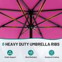 AreShark 9 FT Patio Umbrella for Outdoor, Outdoor Table Umbrella with Push Button Tilt and Crank, Outdoor Patio Umbrellas with 8 Sturdy Ribs for Market, Garden, Pool (Rose Pink)