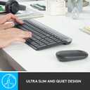 Logitech MK470 Slim Wireless Keyboard and Mouse Combo - Modern Compact Layout, Ultra Quiet, 2.4 GHz USB Receiver, Plug n' Play Connectivity, Compatible with Windows - Graphite