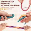 2 x Fidget Sensory Autism Toys Kids - Textured Stretchy Strings for Adults ADHD Children Stress, Flexible & Durable Quiet Fidgets for Classroom Office, Easter Stuffers Gifts Teens Boys Girls