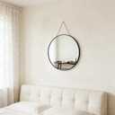 Funerom Black Round Wall Mirror 15.4 Inches Circle Mirror