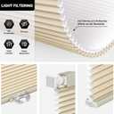 LazBlinds Cordless Cellular Shades, No Tools No Drill Light Filtering Honeycomb Shades Pleated Blinds for Windows, 25.5'' W x 48'' H, Cream