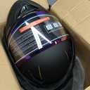 Full Face Motorcycle Helmets for Adult Men Women, DOT Approved Street Bike Racing Helmet Dual Visor Quick Release Buckle, Motorbike ADV Moped Helmet with Extra Clear Visor (Matte Black Gold, L)