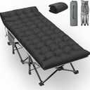 Slendor Oversized XXL Camping Cot, Folding Cot for Adults, 79" L x 32" W x 19" H Sleeping Bed with Mattress, Carry Bag, Camp Cot Bed for Travel, Guest, Support 500lbs