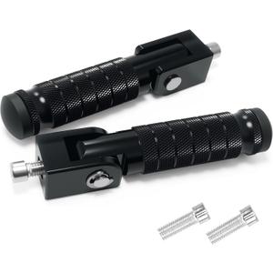 M8 Universal CNC Motorcycle Foot Pegs Degree Foldable Bike Pegs Aluminum Fit Electric Car Motorbike Scooter Mini Bike Ebike Dirt Bike Go Kart Honda Yamaha Suzuki Aprilia Super73 (Black, Type A)