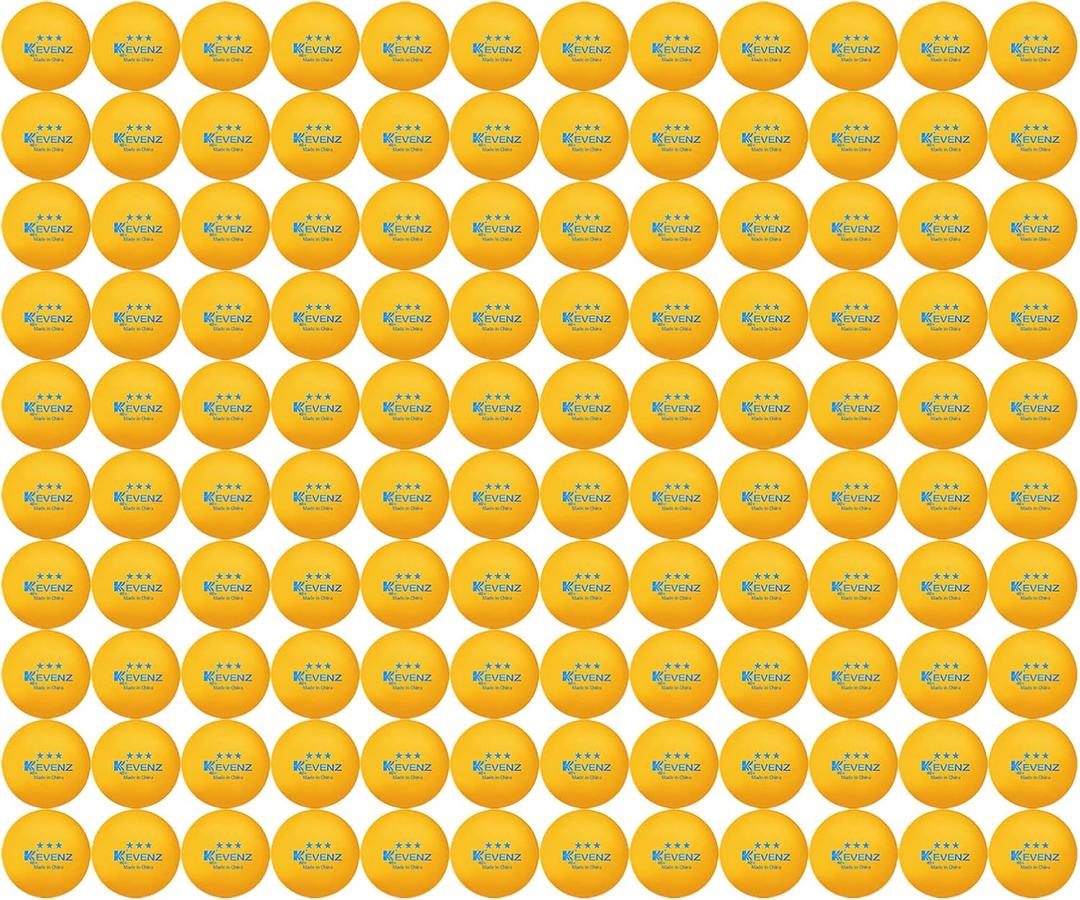 KEVENZ 3 Star Ping Pong Balls, 40+mm Advanced Table Tennis Ball, Bulk Outdoor Ping Pong Balls (Orange, White) (Orange, 120-Pack)