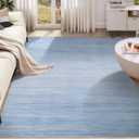 UERMEI 10x12 Washable Area Rug - Neutral Modern Abstract Living Room Rugs, Non-Slip Soft Large Indoor Floor Carpet for Bedroom Home Office & Under Dining Table Decor, Blue