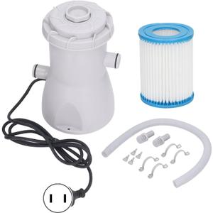 Pool Filter Pump, 30W 800GAL Waterproof Efficiently Low Noise Household Inflatable Swimming Pool Filter Pump Set, Easy Installation
