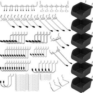 Ultimate 121-Piece Pegboard Hooks Set, Pegboard Accessories with Metal Hooks, Durable Peg Board Organizer Accessories, Pegboard Bins, Peg Board Tool Utility Hooks