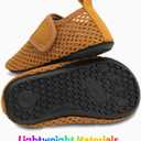 JIASUQI Baby Boys and Girls Barefoot Swim Water Skin Shoes Aqua Socks for Beach Swim Pool (12-18 Months Infant, Mesh Brown)