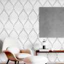 White and Silver Stripe Peel and Stick Wallpaper Leaves Texture Self Adhesive Removable Vinyl Waterproof Contact Paper for Furniture Walls Bathroom Home Decorative 17.7"x236"