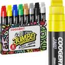 8 Vibrant Colors Jumbo Poster Markers, 15MM Thick Permanent Acrylic Graffiti Markers, Wide Tip Paint Marker for Canvas, Posters Board, Fabric, Window, Wood, Teachers,Banner painting supplies