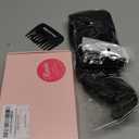 REECHO Hair Extensions, 4PCS Clip in Hair Extensions HE001 Natural Soft Synthetic Hairpieces for Women, Black Brown