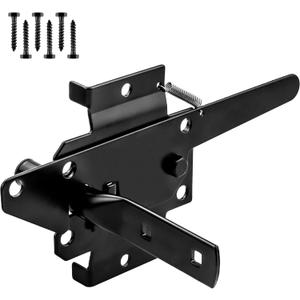 Gate Latch for Wood Fence, Heavy Duty Self Locking, Automatic Release, Black