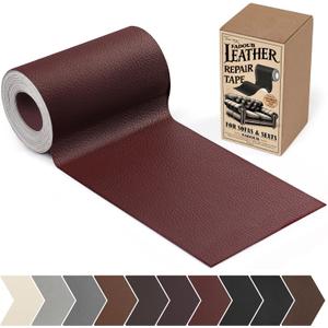 Leather Repair Patch, 4 x 63In Self Adhesive Leather Repair Tape for Furniture, Vinyl Repair Tape for Repairing Vinyl, Couch, Sofa, Car Seats, Car Interior (Wine red)